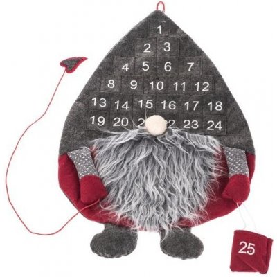 Textilní závěsný adventní kalendář - Santa, 0/48 – Zboží Mobilmania
