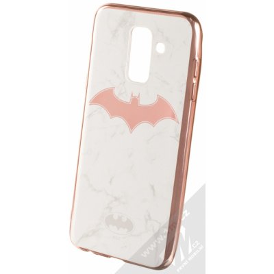 Pouzdro DC Comics Batman 008 TPU pokovené ochranné silikonové s motivem Samsung Galaxy A6 Plus 2018 bílé růžově zlaté – Zbozi.Blesk.cz