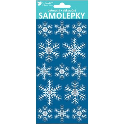 Anděl Přerov Samolepky vločky bílé s hologramovou konturou 20x10 cm – Hledejceny.cz