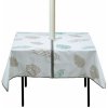 Ubrusy Topchances 1,5 mx1,5 m Venkovní ubrus s otvorem pro deštník a zipem voděodolný na piknik/gril/zahradu bílý květ čtverec 150cm
