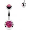 Piercing Šperky4U piercing do pupíku banánek opál BS1063-R