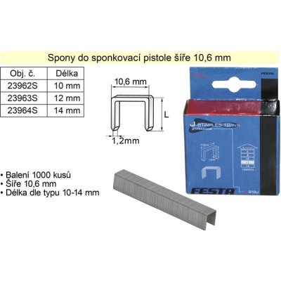 Extra Spony do sponkovačky 10mm, šíře 1,2mm, 1000ks – Zbozi.Blesk.cz