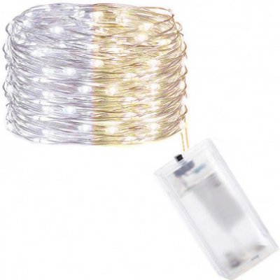 SPRINGOS LED řetěz Nano Duo 2 m 20 LED 2x AA bílá zlatá CL0012 – Hledejceny.cz