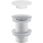 Cerano Umyvadlová výpusť, 5/4“ click-clack bez přepadu + kryt z litého mramoru, bílá matná, CER-431752 – Zbozi.Blesk.cz