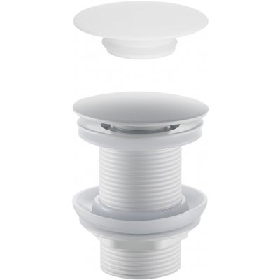 Cerano Umyvadlová výpusť, 5/4“ click-clack bez přepadu + kryt z litého mramoru, bílá matná, CER-431752 – Zbozi.Blesk.cz
