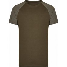 Pánské prodloužené směsové úzké triko Miners Mate zelené olivové triko s melírovými rukávy MY111
