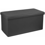 Atmosphera Velký pouf s úložným prostorem v tmavě šedé, hladké eko-kožené pouf, chodba pouf – Zboží Dáma