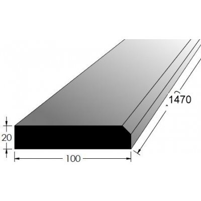 Dveřní práh s fazetou - BK 1450x100 – Sleviste.cz