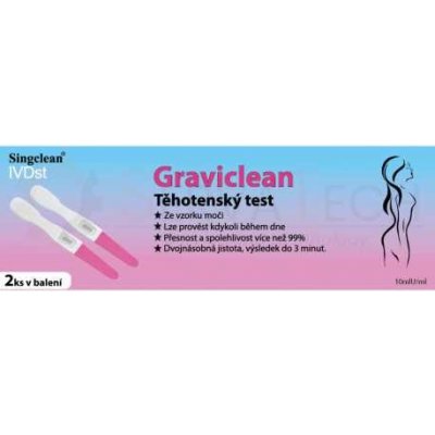 Graviclean těhotenský test midstream 2 ks – Sleviste.cz