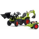 FALK Šlapací traktor 2070 Claas Arion 430 s nakladačem rypadlem a vlečkou – Hledejceny.cz