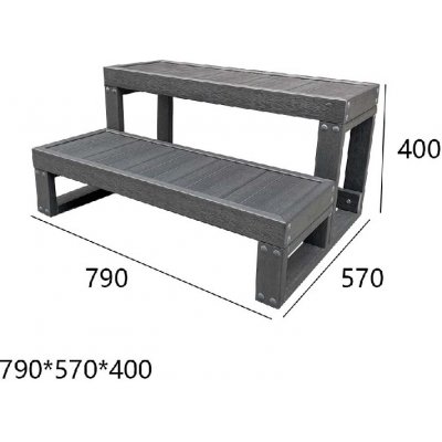 Hanscraft Schůdky k vířivce 2 stupně 79 x 40 cm 173032 – Hledejceny.cz