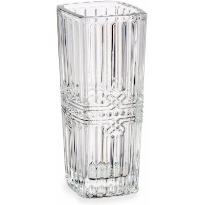 Giftdecor Čtvercová váza s křišťálovým vzorem, 15 cm transparentní – Hledejceny.cz