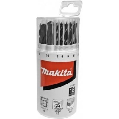 Makita P-23818 sada vrtáků do kovu/dřeva/zdiva 3-10mm (po 1), 18ks – Zboží Mobilmania