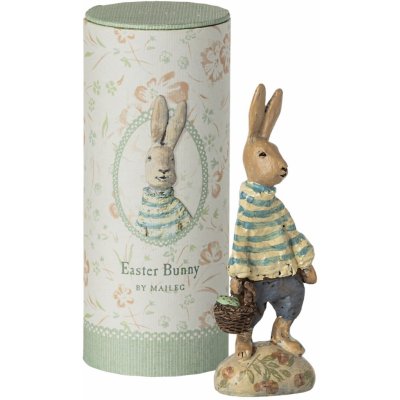 Maileg Velikonoční figurka Easter Bunny No. 13, modrá barva, krémová barva, pryskyřice – Zbozi.Blesk.cz