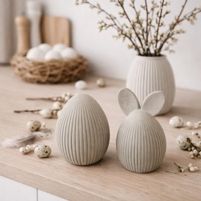 Obeton Velikonoční vajíčka z betonu designová sada 2ks – Sleviste.cz