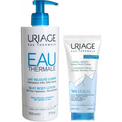 Uriage Eau Thermale hedvábné tělové mléko pro suchou a citlivou pokožku (24-Hour Hydration, Smoothness) 500 ml