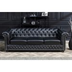 Interior DE Chesterfield 3M 205 cm černá umělá kůže POH41447 – Hledejceny.cz