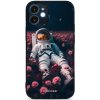 Pouzdro a kryt na mobilní telefon Apple Pouzdro Mobiwear Glossy Apple iPhone 12 - G002G Astronaut v růžích