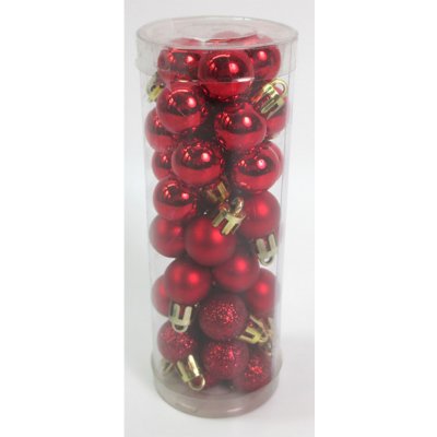Ozdoby plastové mix červené pr 2 cm cena za 1 40 ks VAK124-RED – Zboží Mobilmania