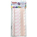 Toro Papírová brčka 20 cm světle růžová – Zboží Dáma