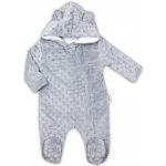 Baby Nellys Kojenecký teplákový overal s kapucí Teddy hořčicový – Zboží Dáma