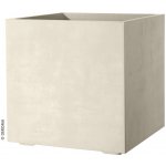 Deroma Květináč Millennium Cubo perlově bílý 25 x 25 x 25 cm – Zboží Mobilmania