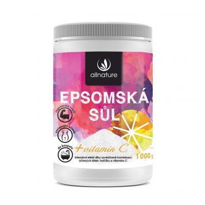Allnature Epsomská sůl s vitamínem C 1000 g – Zboží Mobilmania