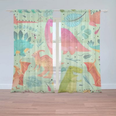 Sablio Záclony Dinosauři v trávě: 2ks 150x250cm – Zboží Mobilmania
