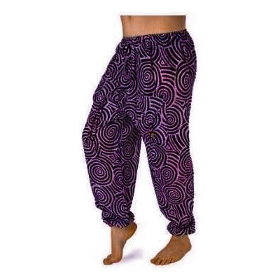 Exclusive Indické harémové kalhoty se vzorem fialovo-černé – Zboží Mobilmania