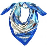 dámský modrý a tyrkysový šátek s třapci – Sleviste.cz