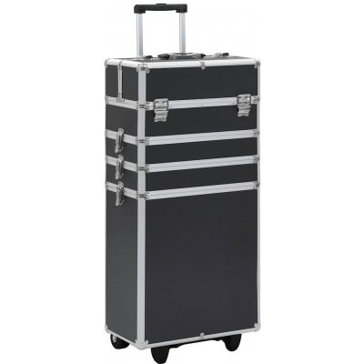 vidaXL Kosmetický kufřík na kolečkách hliník černý - 11461.91815 – Hledejceny.cz