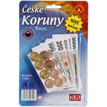 PEXI peníze České koruny s mincemi