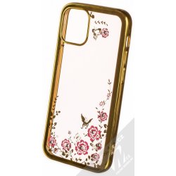 Pouzdro 1Mcz Diamond Flower TPU Apple iPhone 12 mini zlaté