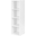 Moderní knihovna se 4 policemi 106,5x30,5x30 cm - bílá KJZ2173 – Zboží Dáma