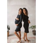 milk & love těhotenské a kojící šaty žebrované Tummy pudrově růžová – Zboží Dáma