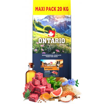 Ontario Adult Medium Lamb & Brown Rice 20 kg – Zboží Dáma