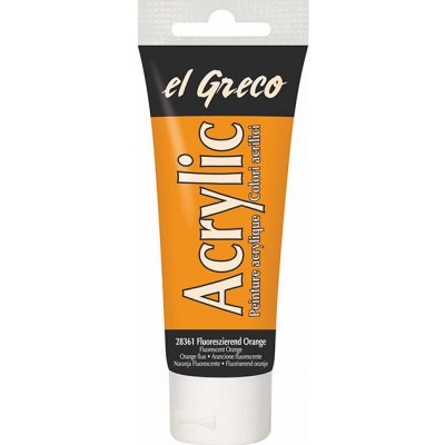 El Greco akrylová barva fluorescenční oranžová 75 ml – Hledejceny.cz