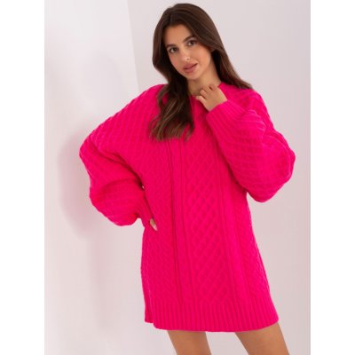 Italy Moda pletené šaty -at-sw-2367-2.64p-fuchsia Tmavě růžové – Zbozi.Blesk.cz