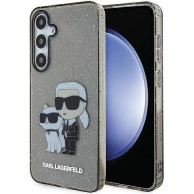 Karl Lagerfeld silikonový Samsung Galaxy S24 5G černé IML Glitter Karl & Choupette