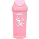 Dětská láhev a učící hrnek Twistshake láhev s brčkem pastelově růžová 360 ml