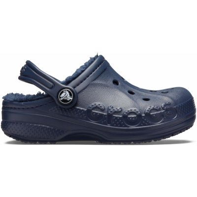 Crocs Classic Lined Clog K Navy/Char Dětské nazouváky modrá