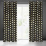 Závěs zatemňující černo-zlatý Šírka 140 cm | Dĺžka 250 cm čierna – Zboží Mobilmania