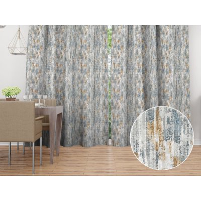 Biante Dekorační závěs Porto PRT-010 Modro-šedo-hnědý melír - šířka 270 cm 270x260 cm – Zboží Mobilmania