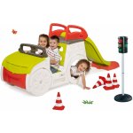 SMOBY 840200-14 preliezačka Adventure Car s pieskoviskom a šmykľavkou + automatický semafor+dopravné značky+cestné kužele – Zboží Dáma