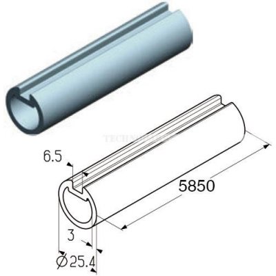 TSH-5850 - pružinová trubka s drážkou pro sekční vrata