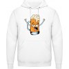 Pánská mikina s potiskem AWDis Hoodie Mikina Design Ilustrace pivní sklenice Arktická bílá