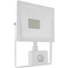 Zahradní lampa ACA Lighting LED venkovní reflektor Q 30W/230V/6000K/2650Lm/110°/IP66, pohybový senzor, bílý