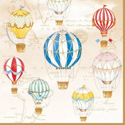 Easy Life Papírový ubrousek Air Balloons 20 ks 33x33cm