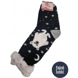 Teplé ponožky s kožíškem vánoční č.3