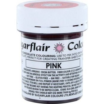 Sugarflair Barva do čokolády na bázi kakaového másla Pink 35 g